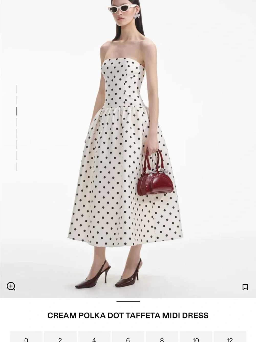 Self Portrait Strapless Midi Polka Dot Gown - Picture 6 of 6